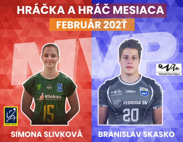 Hráčmi mesiaca február Simona Slivková a Branislav Skasko