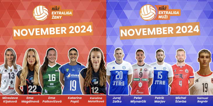 Hlasujte o hráča a hráčku mesiaca november Niké Extraligy