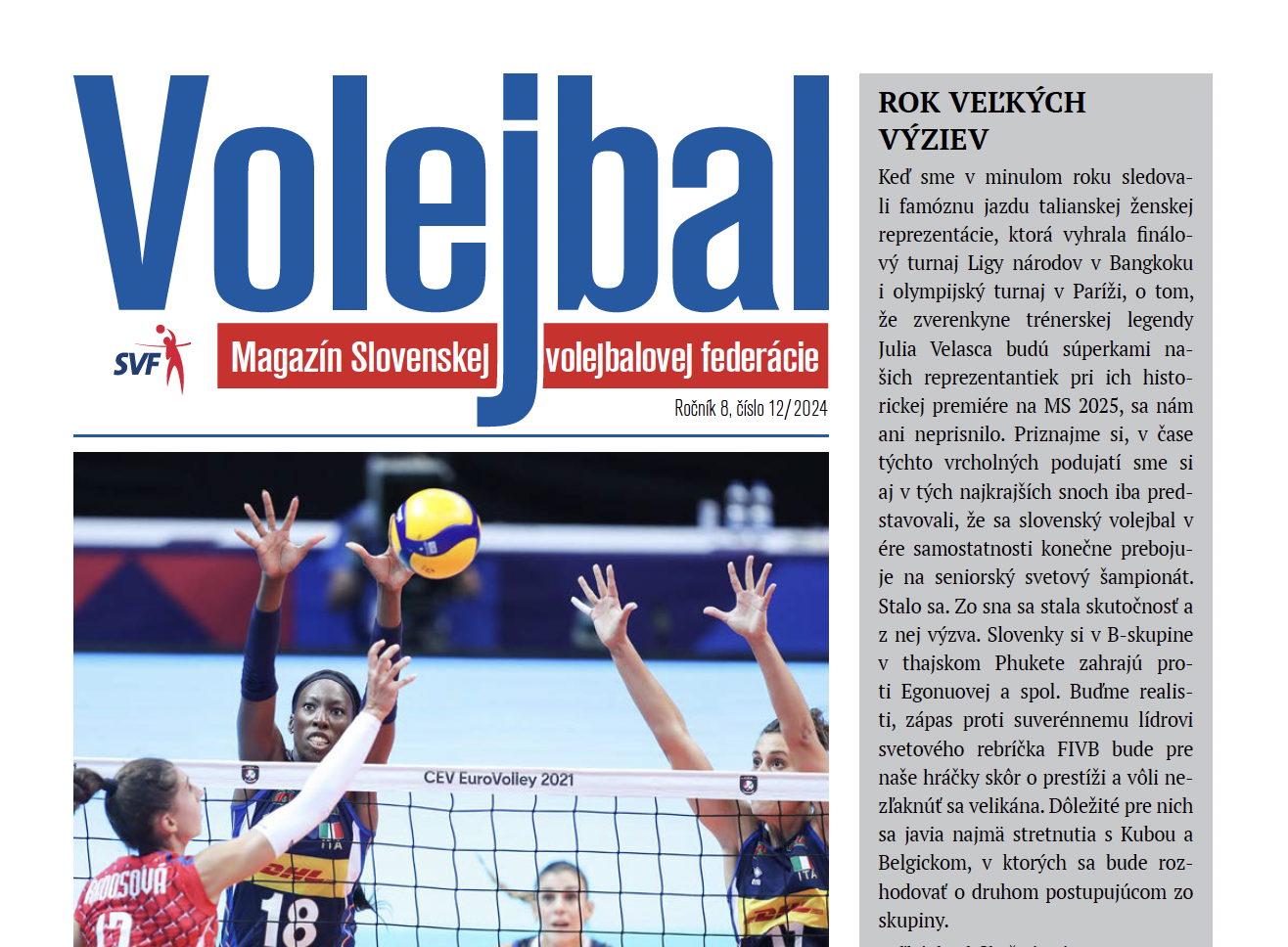 Vychádza nové číslo magazínu Volejbal - december 2024